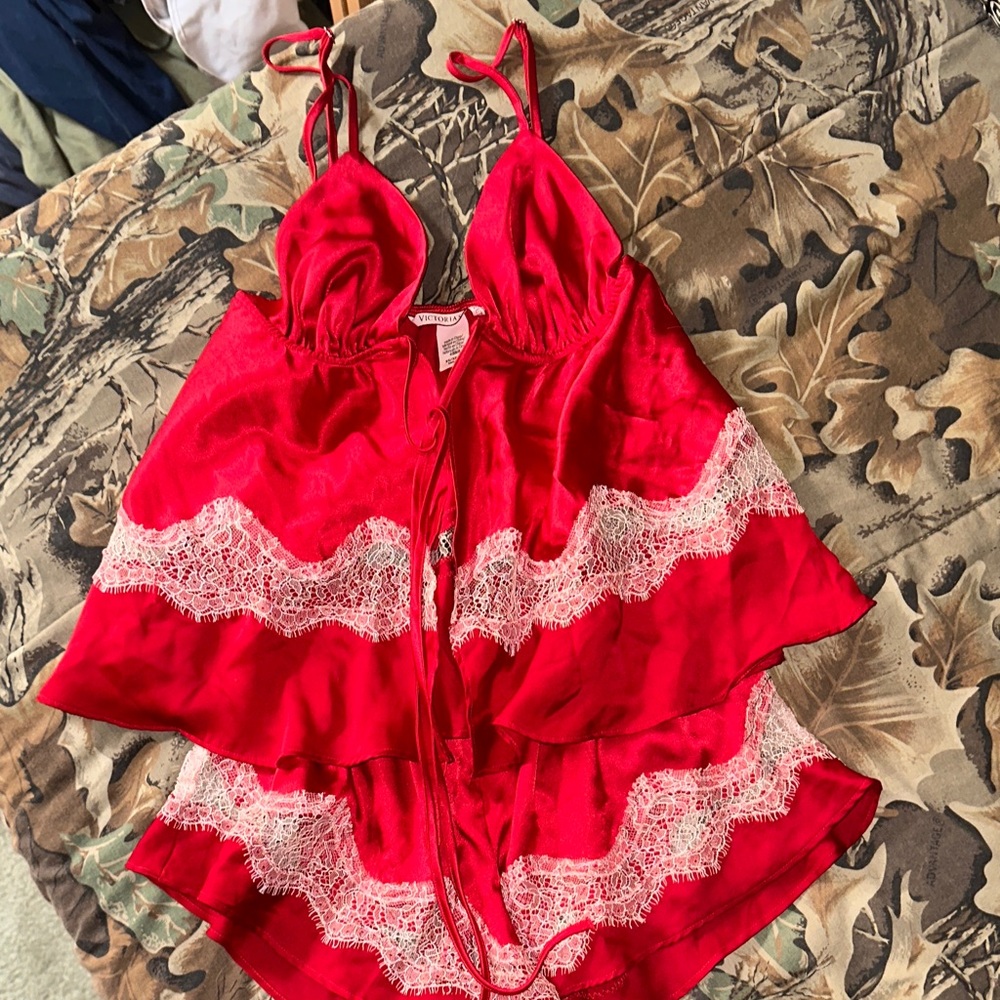 Red Lace Trim Camisole